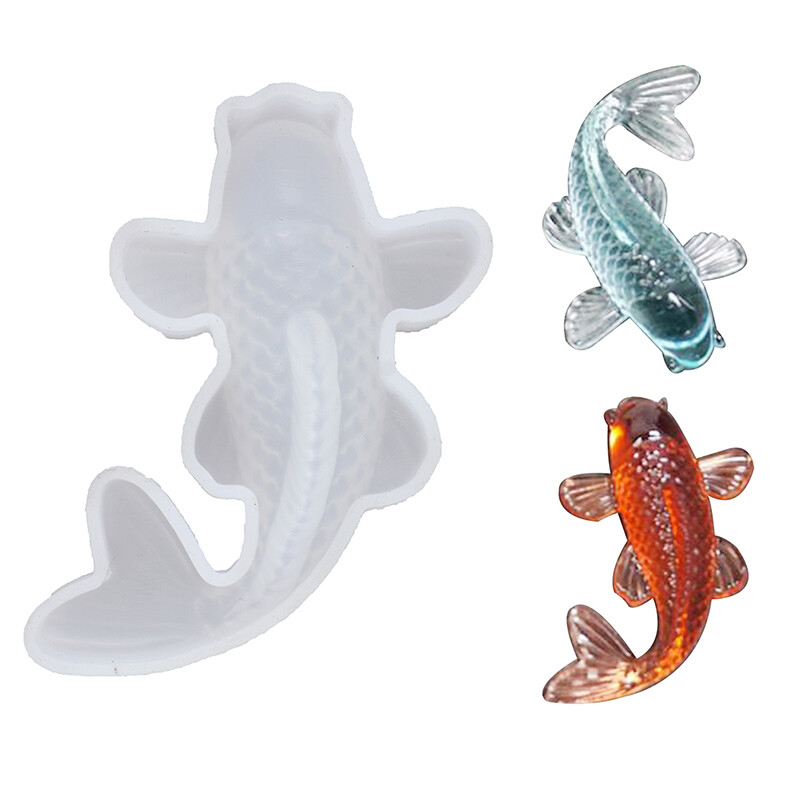 3D Lucky Koi Fish Silicone Mold DIY Resin Casting Art Jewelry Making Cra_tu