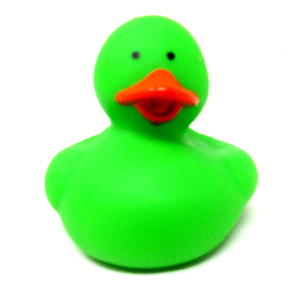 Green Rubber Duck 2 Inch DIY Customizable Solid Color Irish Squirter Toy