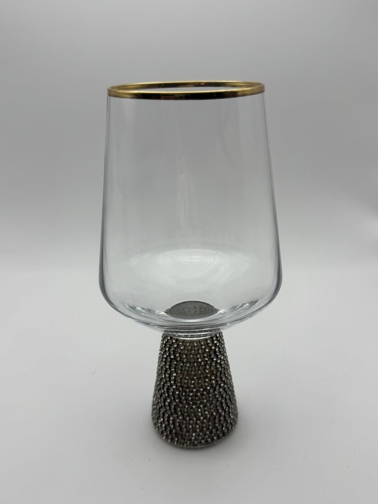 CLEAR SILVER CRYSTALS HANDMADE WINE,ALL PURPOSE DRINKING GOBLET,GLASSES