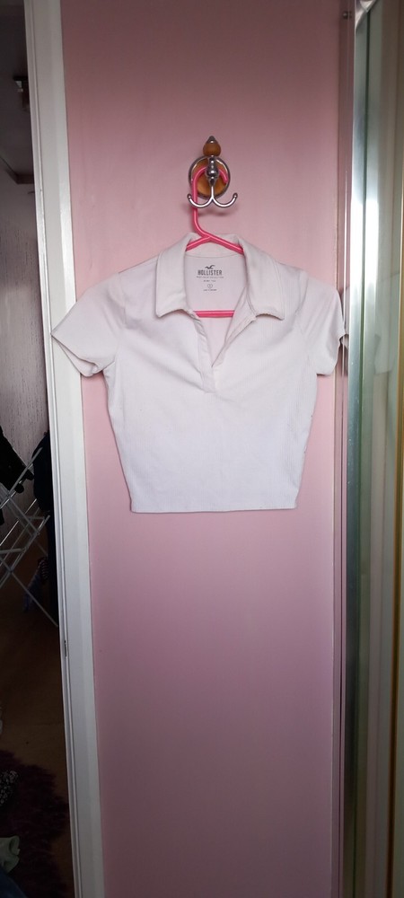White Cropped Top - Hollister - Size S
