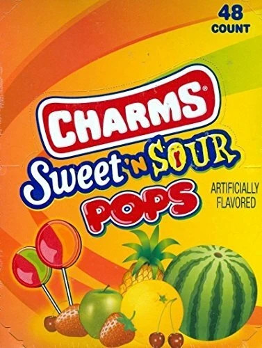 CHARMS SWEET N SOUR POPS (48 COUNT) - ASSORTED FLAVORS