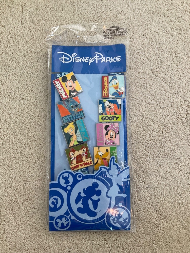 NEW: Walt Disney World Parks Pin Trading Starter Set with Lanyard & 8 Pins