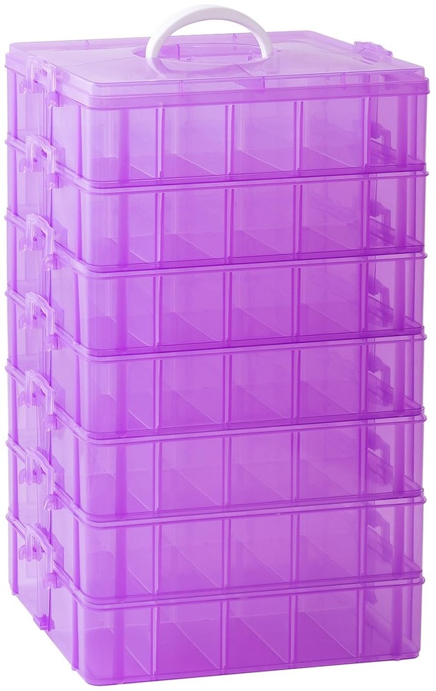 7-Tier Craft Organizers and Storage,Bead Organizer Box with 70 Adjustable Com...