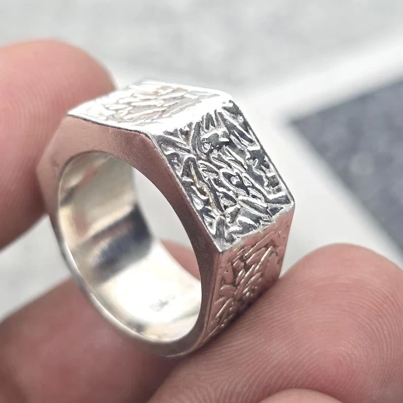 New Signet Ring Chunky Silver Rings Statement Rings For Men 925 Sterling Silver