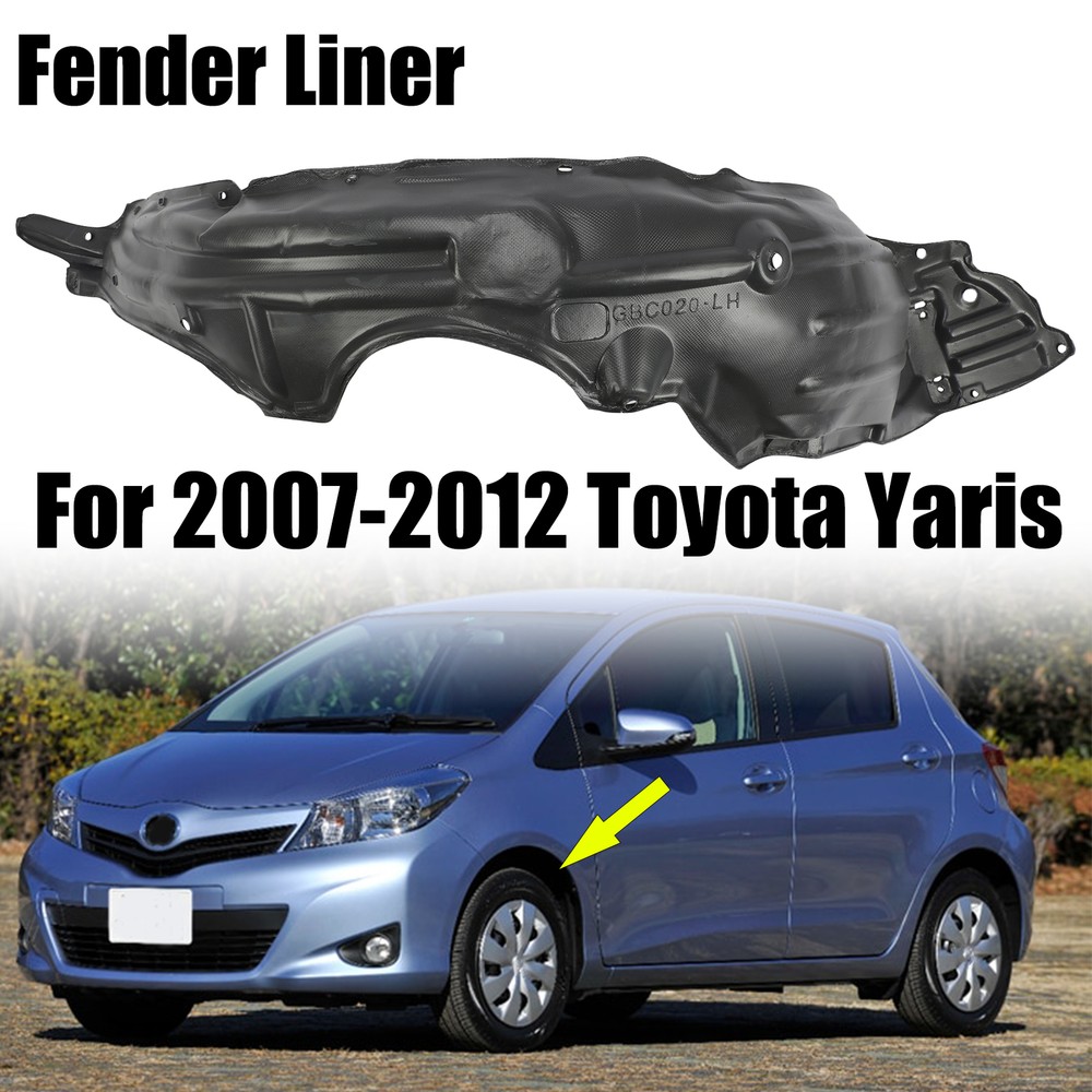 Fits 2007-2012 Toyota Yaris Fender Liner Front Driver Left Side TO1250120 Black
