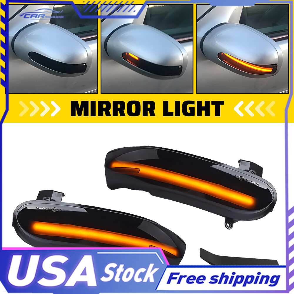 Dynamic Amber Side LED Mirror Light For Mercedes Benz SLK-Class R171 W171 04-08