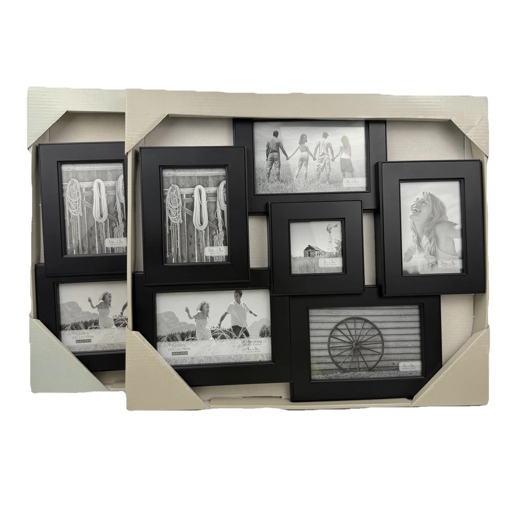 2 Malden Gallery Collection Frames W 6 Pic Openings. Collage Picture Frames (2)