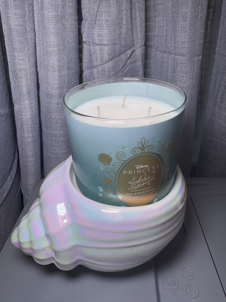 NEW ARIEL Limited Edition 3 wick Candle&SeaShell Holder.FREE.FULLSIZE.GIFT-OPEN!