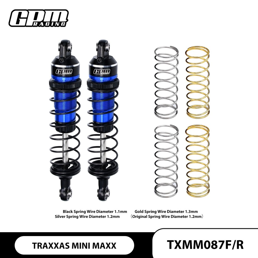 GPM Alloy Front/Rear Adjustable Spring Shock 87mm For TRAXXAS Mini Maxx