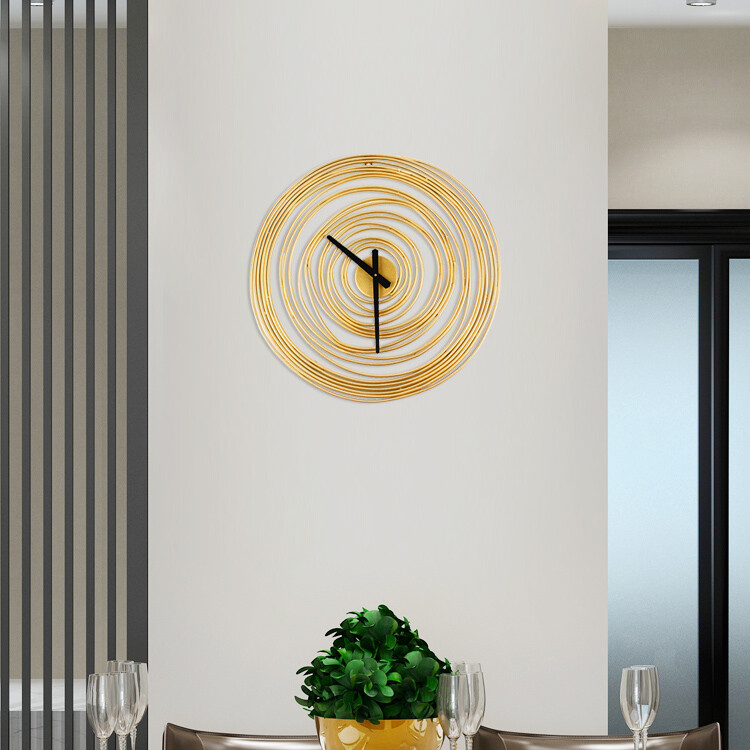 Large Metal Wall Mount Clock Modern Office Home Shop Art Decor Silent Movement