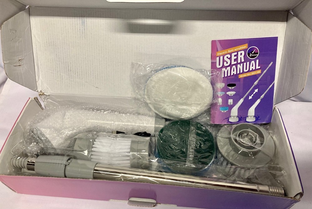 Electric 7in1 Spin Scrubber~Cleaning Brush, Cordless, Retractable - NEW(dmgd bx)