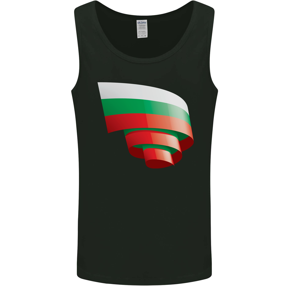 Curled Bulgaria Flag Bulgarian Day Football Mens Vest Tank Top