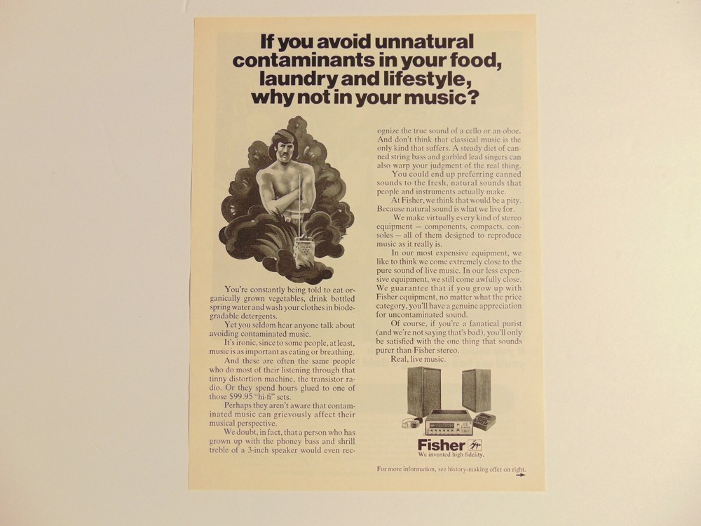 1971 Fisher High Fidelity Stereo vintage print ad