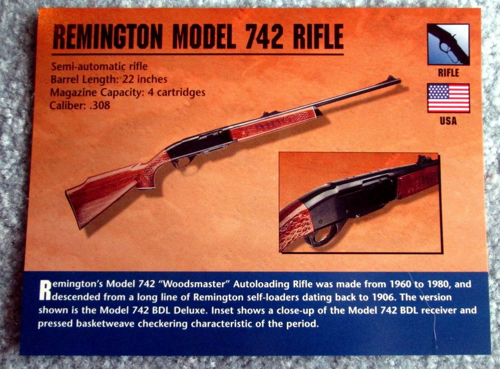 Remington Model 742 Rifle Classic Firearms Photo Card u