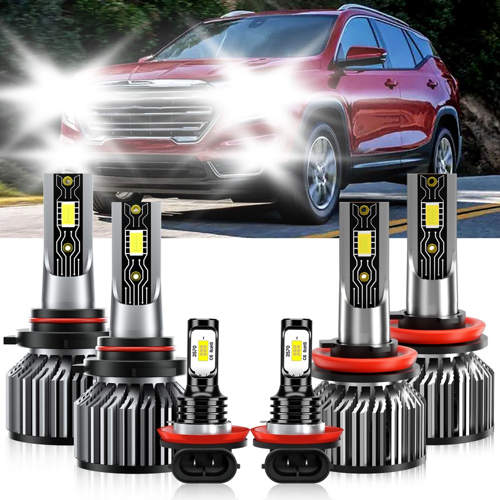 6x LED Headlight Fog Light Bulbs Super bright white For GMC Terrain 2010-2018