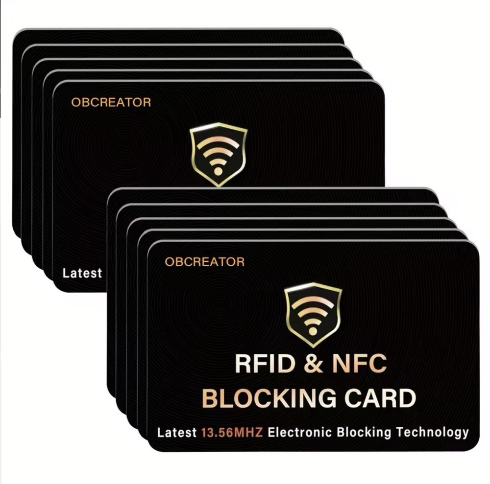 RFID Blocking Card for Wallet - Slim NFC Protector for Credit Debit ID (2 Piece)