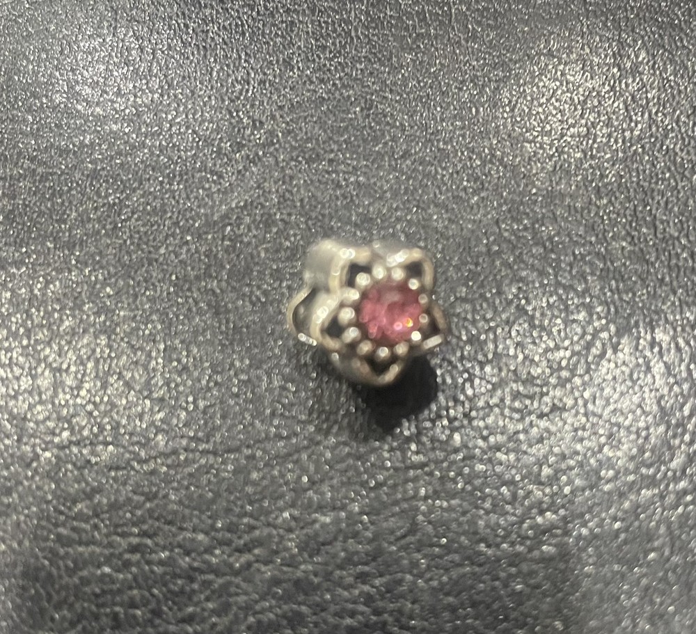 Mothers Day Pandora Style Pink Flower Crystal Charm Alloy Free P&P  -image