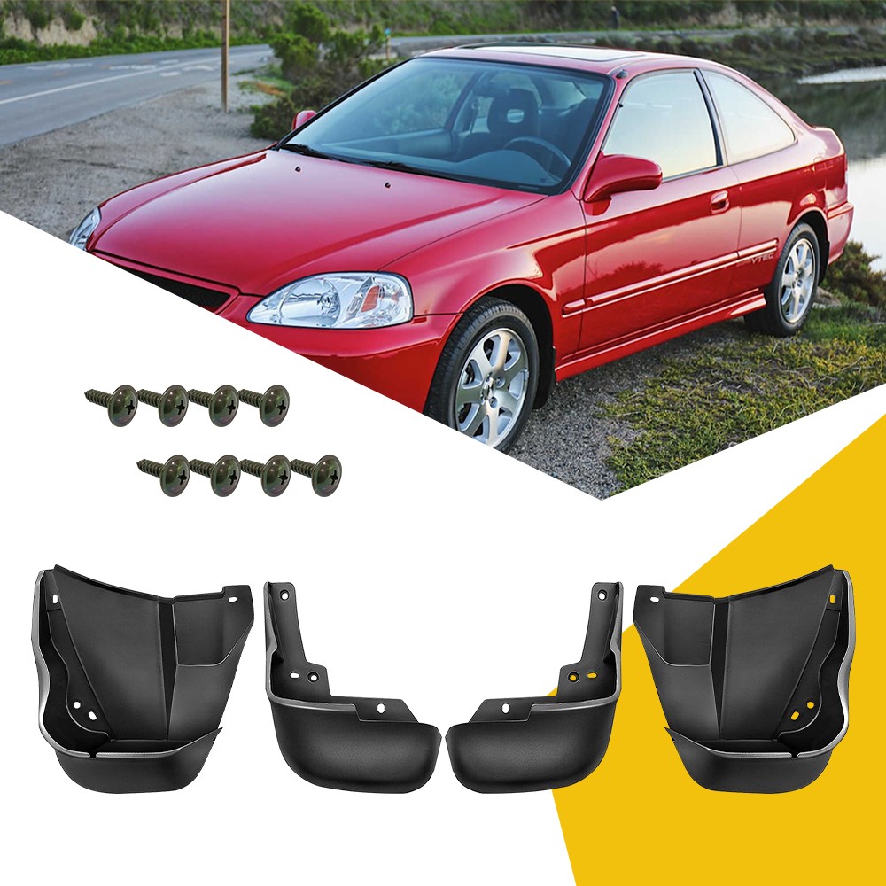 For HONDA CIVIC 1996 - 2000 Coupe 4PCS Sedan Front Rear Splash Guards Mud Flaps