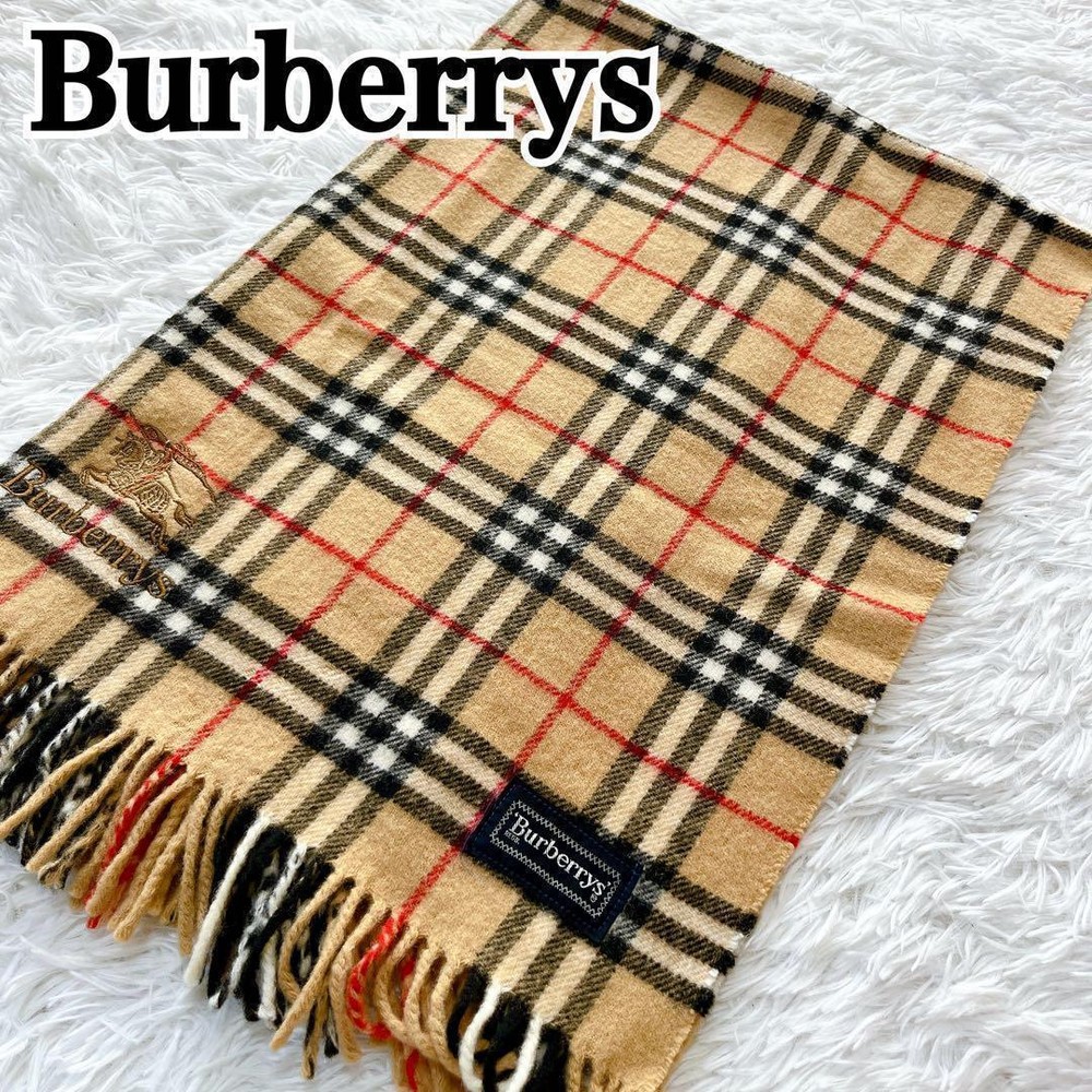 Burberrys Burberry Muffler 100 Wool Hose Embroidery Women Scarf Accessory Origin