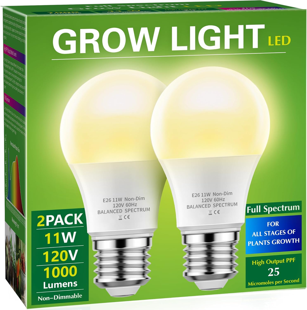 Grow Light Bulbs,  LED Grow Light Bulb A19 Bulb, Full Spectrum Grow Light Bulb,