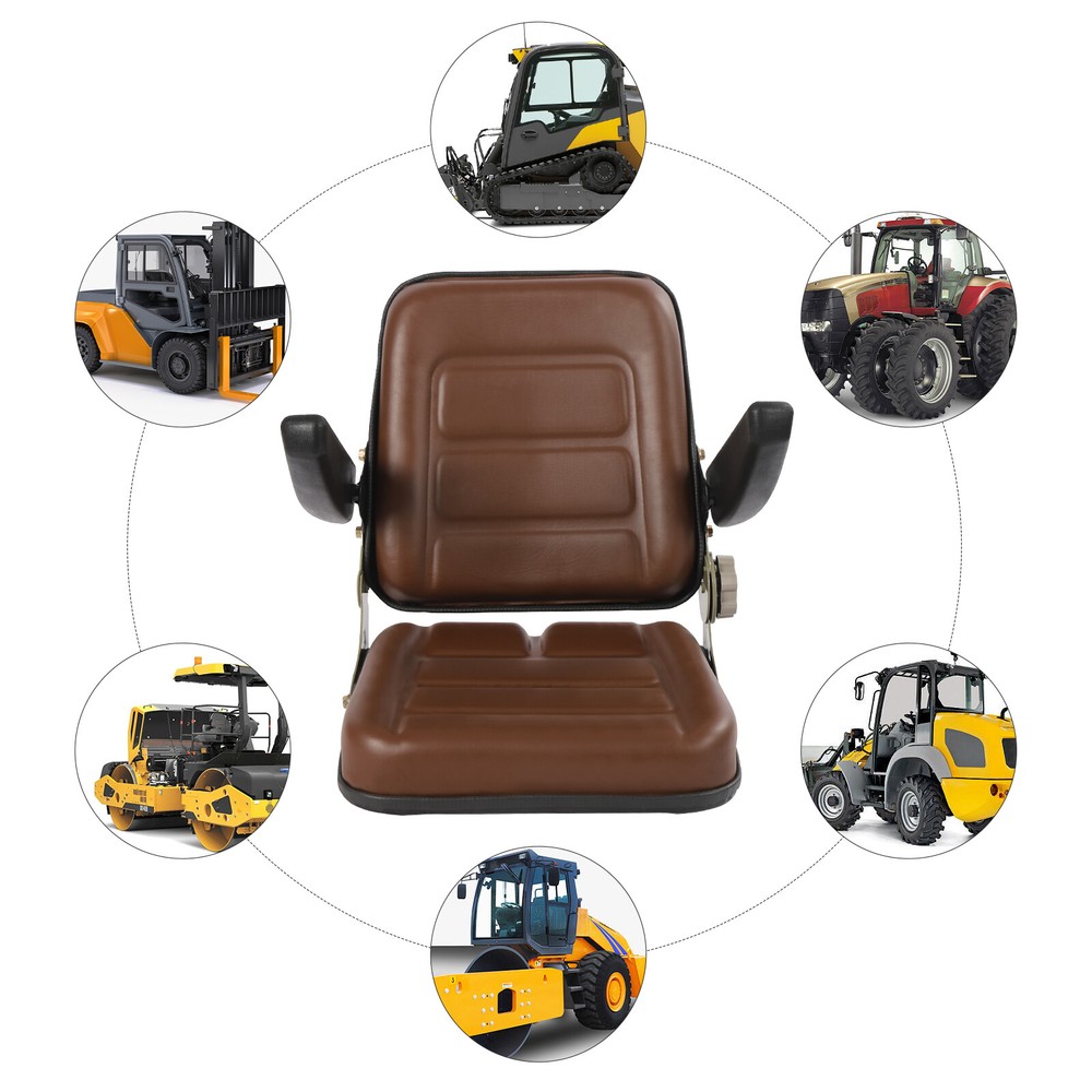 High Back Mower Seat Universal Lawn Tractor Seat W/Adjustable Backrest Durable
