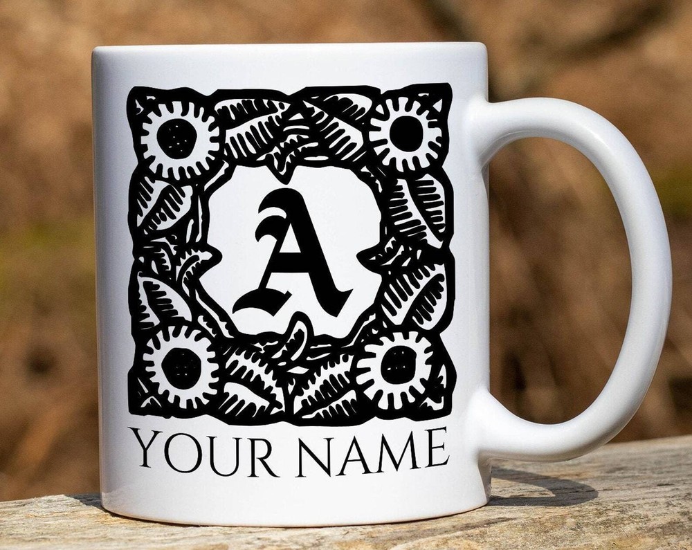 Taza de café inicial personalizada premium con monograma taza de té regalo perfecto para amigos