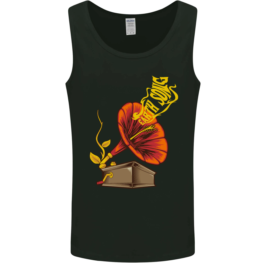 Earth Song Gramophone Music DJ DJing Mens Vest Tank Top
