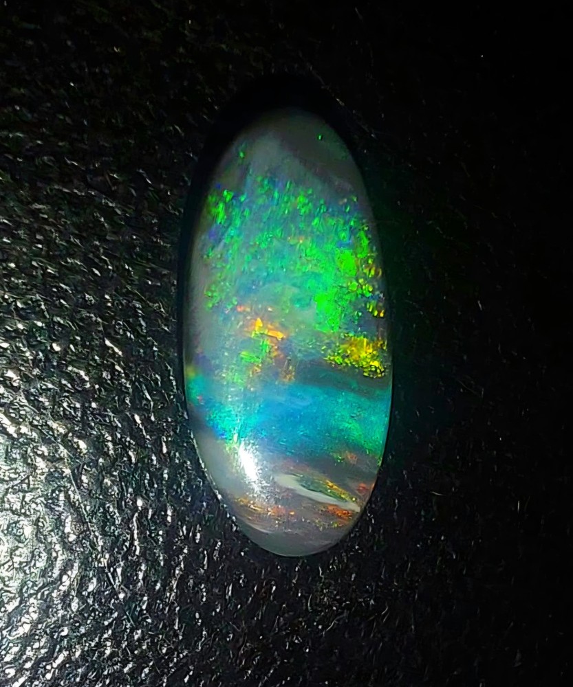 1.02ct Solid Black Opal Hunter Lightning Ridge Multicolor Pinfire Galaxy Austral