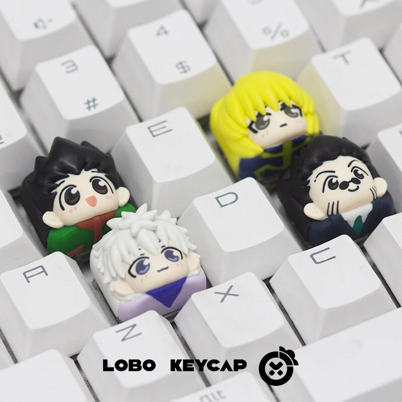HUNTERXHUNTER Themed Resin Keyboard Caps for Mechanical Keyboards with Anime-Inspired Design