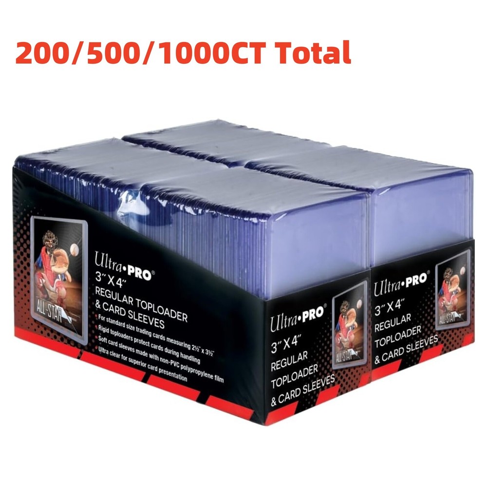 Ultra Pro 3x4 Regular Toploader 35PT Trading Cards & Free Sleeves 200/500/1000ct