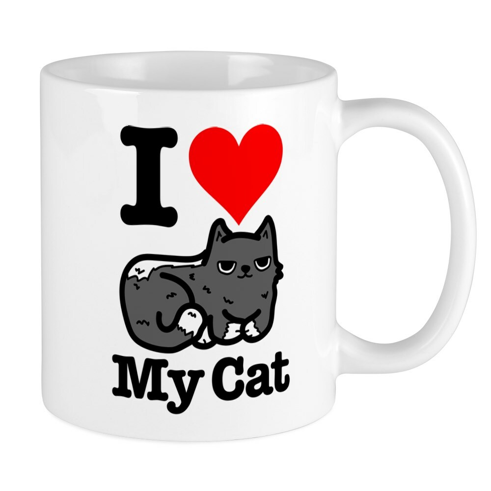 CafePress I Heart My Cat Mug 11 oz Ceramic Mug (19851689)