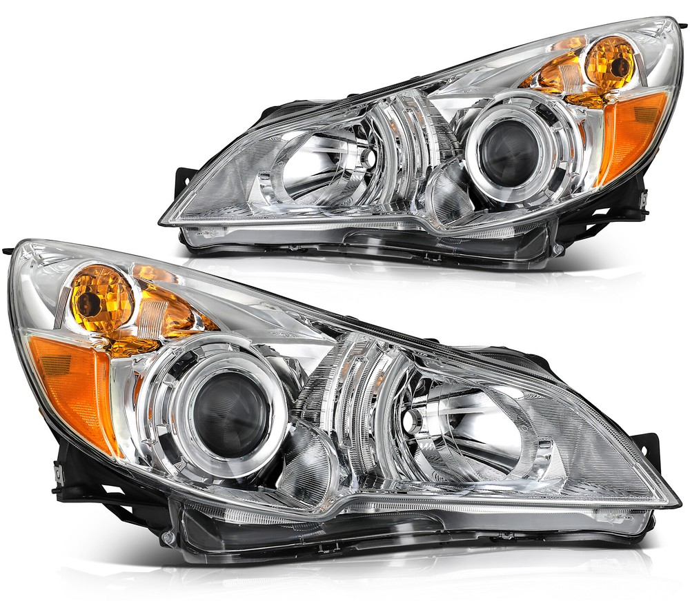 For Subaru Legacy 2010-2014 Chrome Housing Headlights Assembly Headlamps Pair
