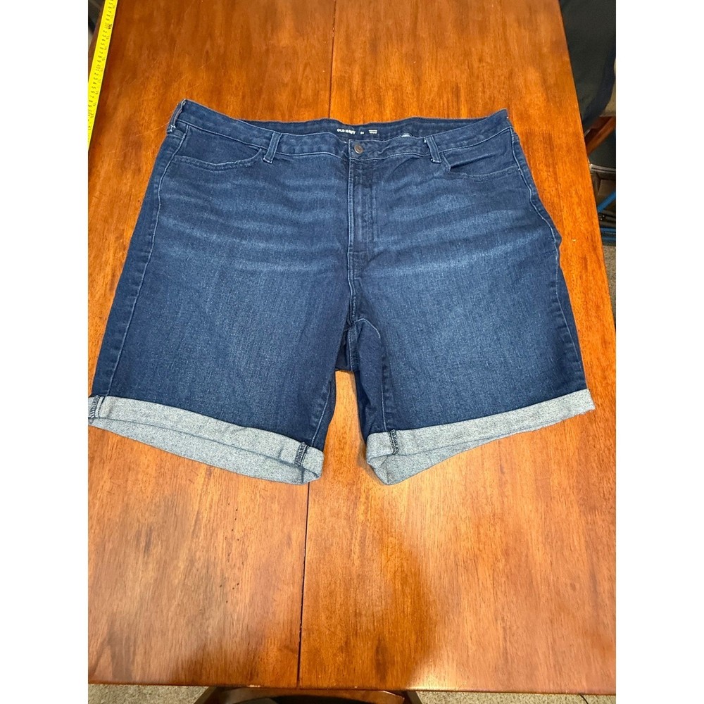 Old Navy High Rise WOW Jean Shorts Womens Size 24 Dark Wash Cuffed Denim