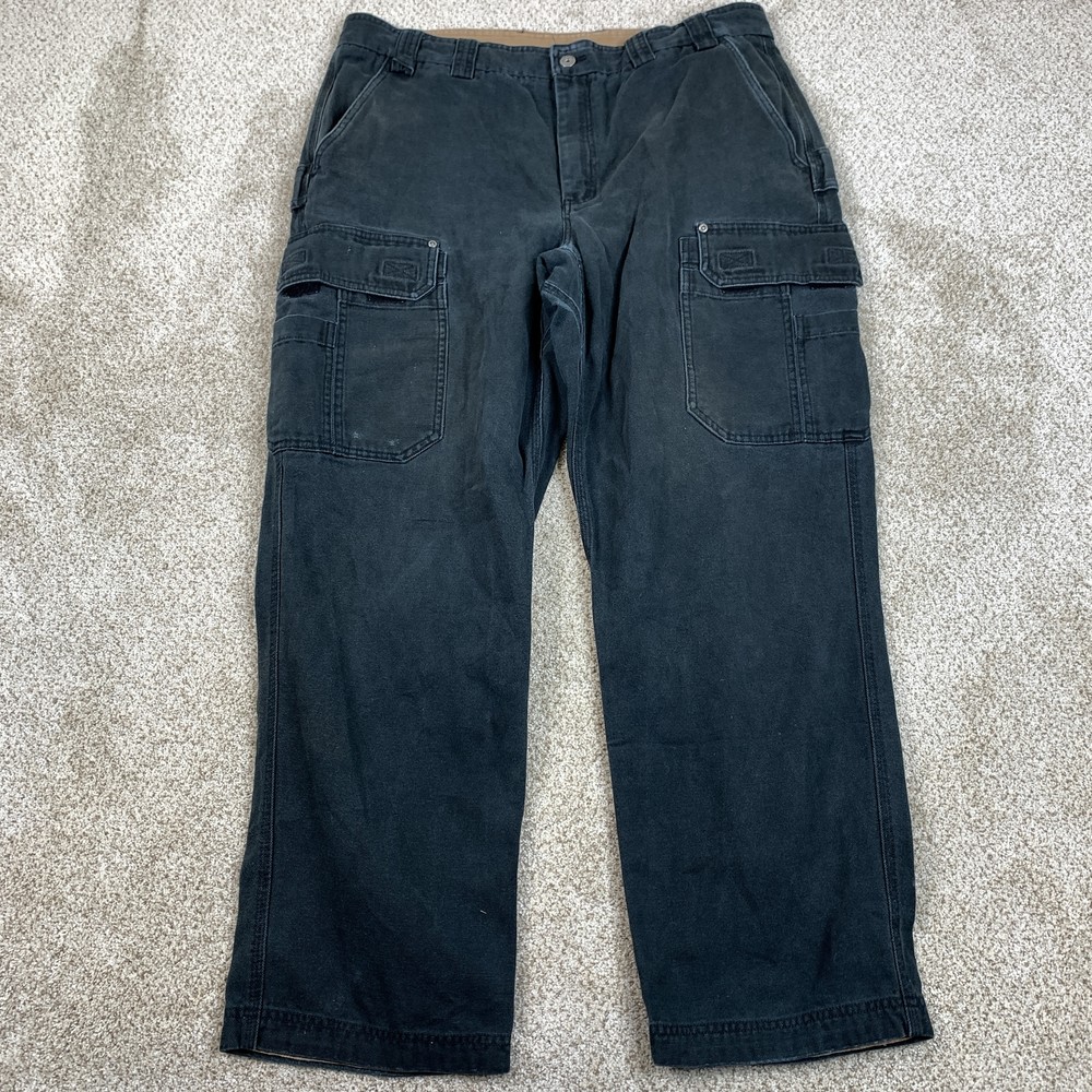 Duluth Trading Co Men’s 40x32 Black Heavy Duty Work Cargo Pants with Pockets