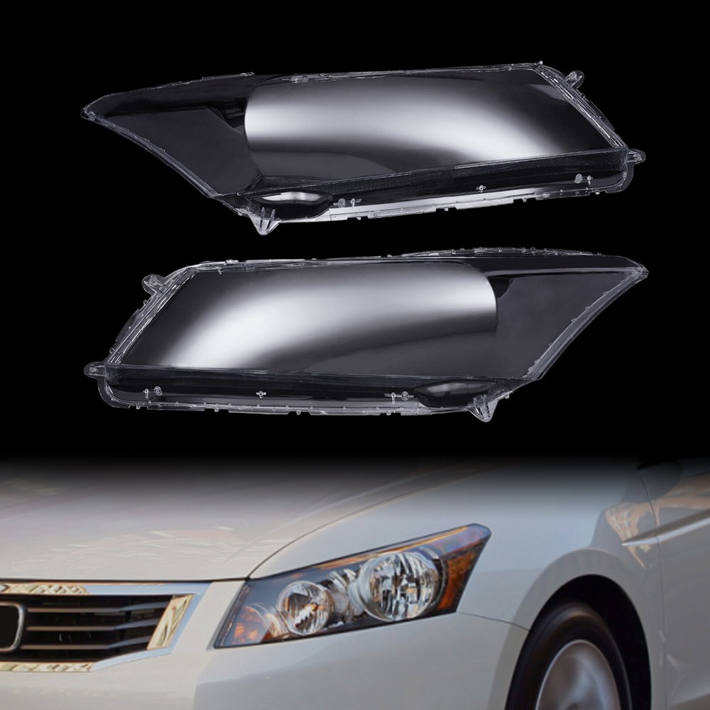 For Honda Accord 2008-2012 Clear Left+Right Headlight Cover Headlamp Lens Lenses