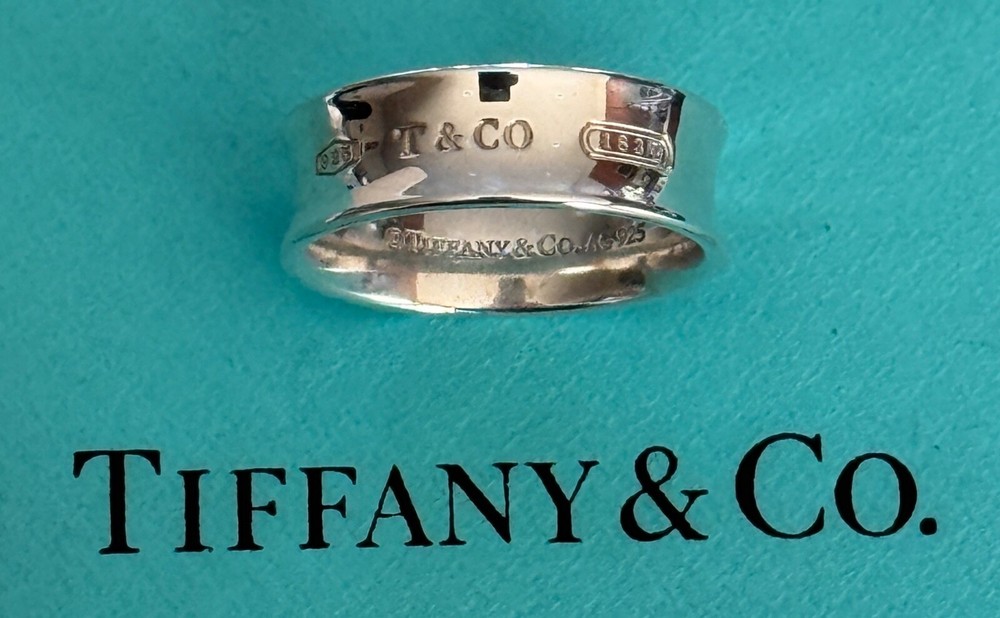 Tiffany & Co.   1837 Ring   7mm Wide Sterling Silver 925  Size  7 1/2   US