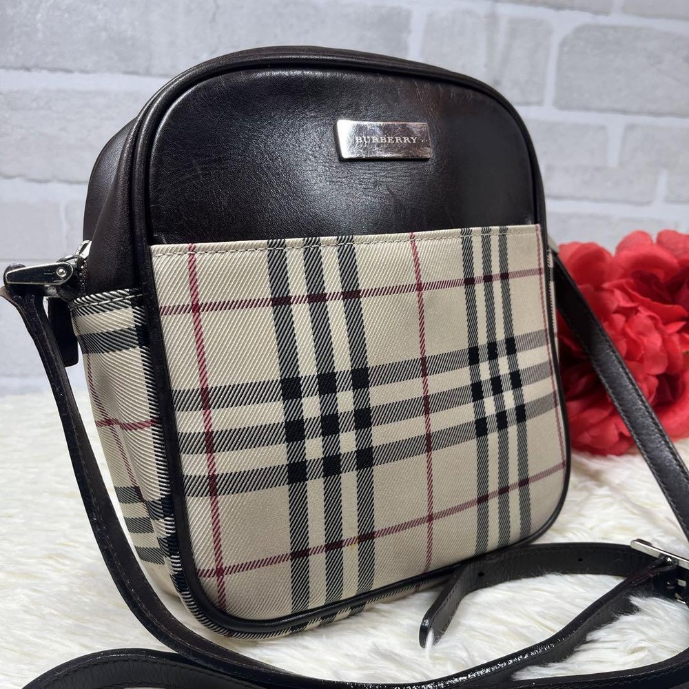 Burberry Shoulder Bag Nova Check Canvas Beige Authentic F1113610