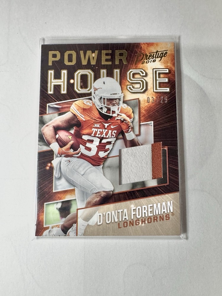 2018 Panini Prestige Donta Foreman Texas Longhorns Powerhouse Patch SSP /25