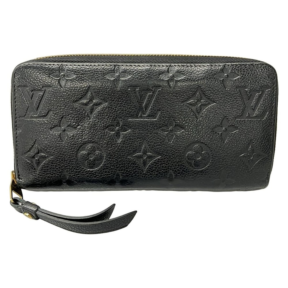 LOUIS VUITTON Zippy Wallet Long Noir Leather Used