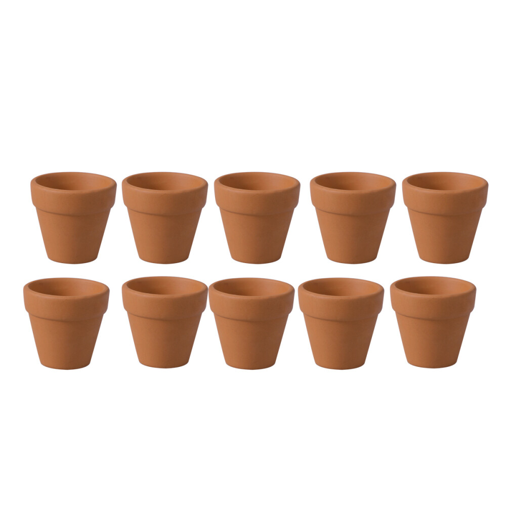 10Pc Mini Terracotta Pot Clay Ceramic Pottery Planter Cactus Container 3.5x3.5cm