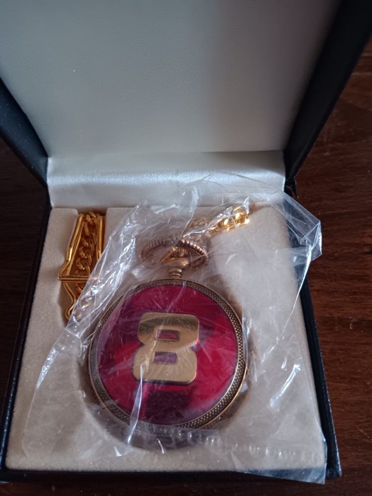 Dale Earnhardt Jr #8 NASCAR Collectible Pocket Watch in Display Case