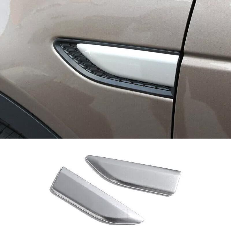 Air Flow Vent Side Fender Sticker Trim For Discovery Sport 2015-2021 Silver 2pcs