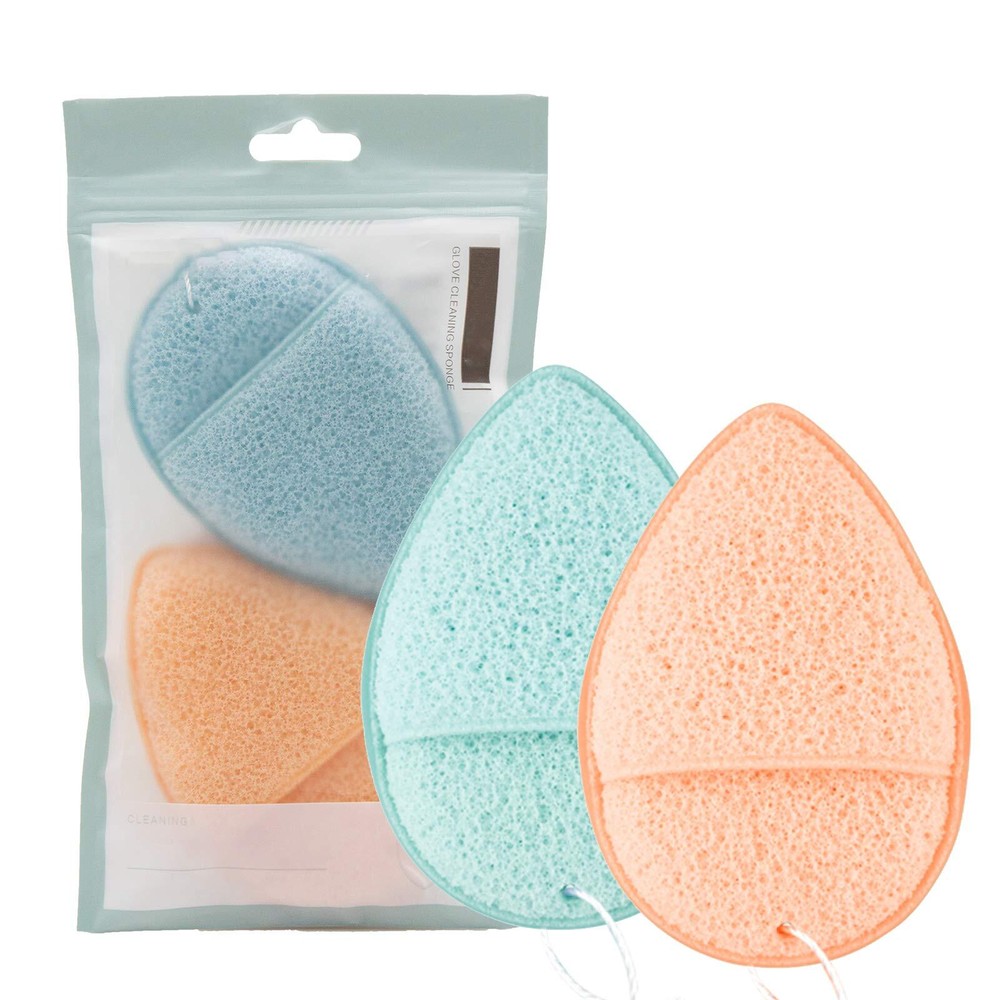 2 Pcs Konjac Facial Sponge Deep Pore Cleansing And Exfoliating Blackheads Daily