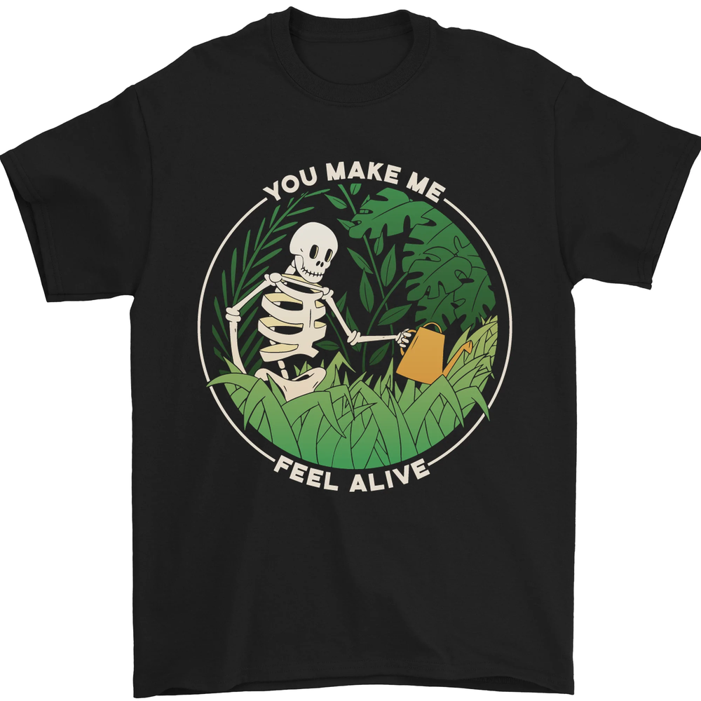 Feel Alive Gardening Gardener Plants Skull Mens T-Shirt 100% Cotton