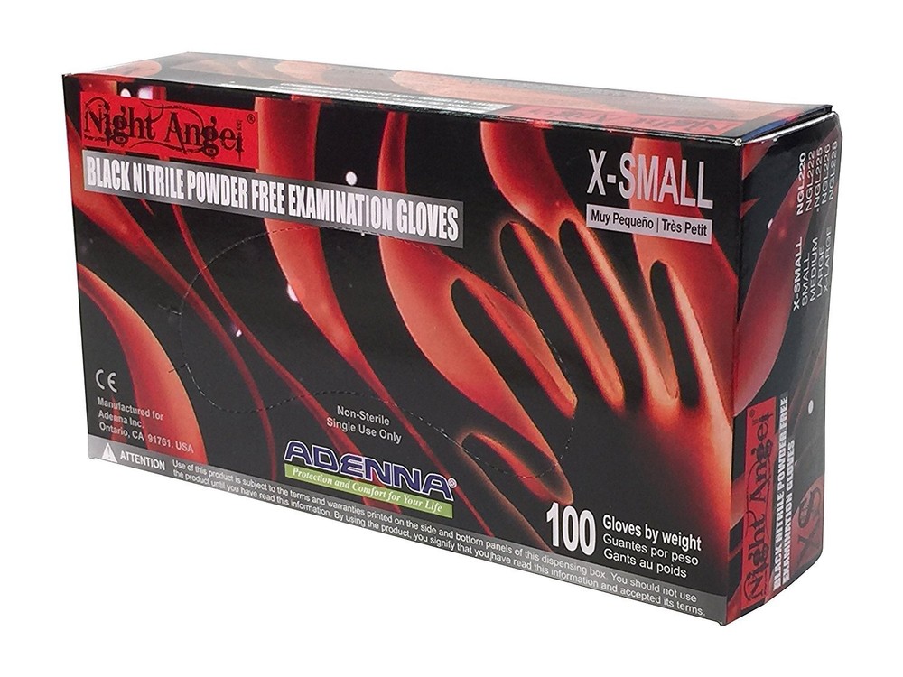 NGL220 Night Angel Nitrile Powder Free Exam Gloves, 4 mil