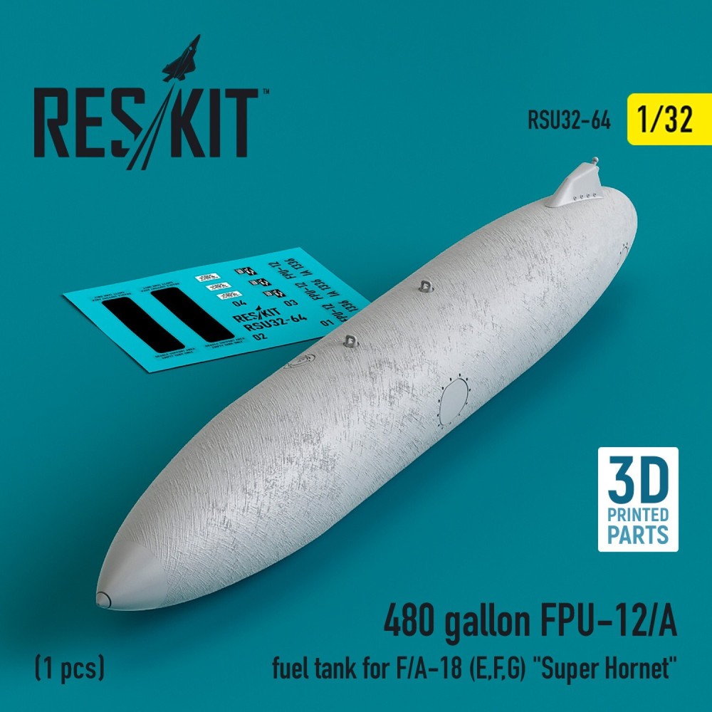 1:32 Scale 480-Gallon FPU-12/A Fuel Tank for F/A-18 E/F/G Super Hornet - RSU32-0064  