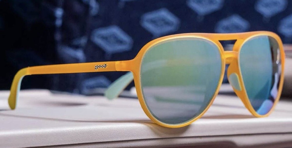NEW! Unisex Polarized Sunglasses Goodr CHEESY FLIGHT ATTENDANT RUNNING Aviator