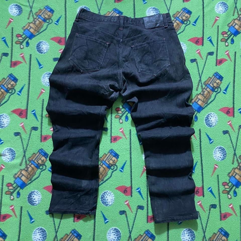 vintage y2k black evisu japanese skate straight fit denim jeans 32x29