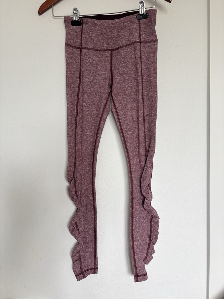 Lululemon Maroon Grey Scrunch Full Length Leggings for Women