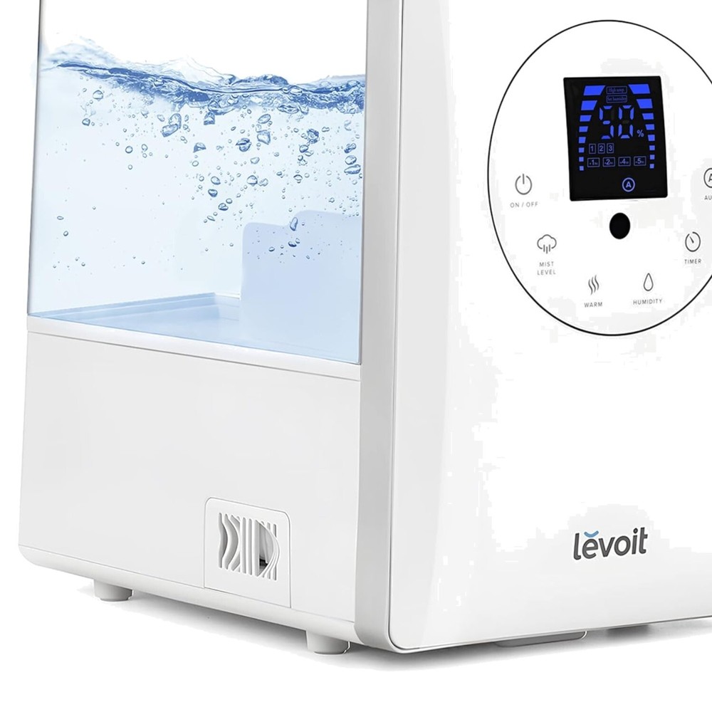 Smart 6L Humidifier with Built-in Sensor & Essential Oil Diffuser - White Finish